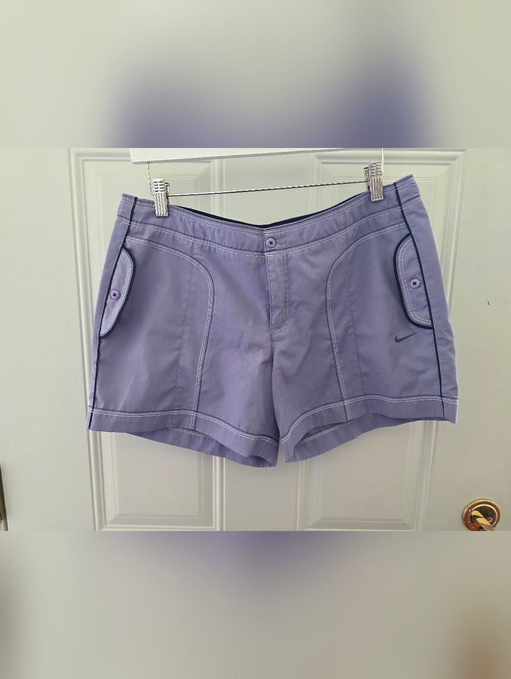 Nike Lavender Athletic Shorts with Dark Trim Size Medium